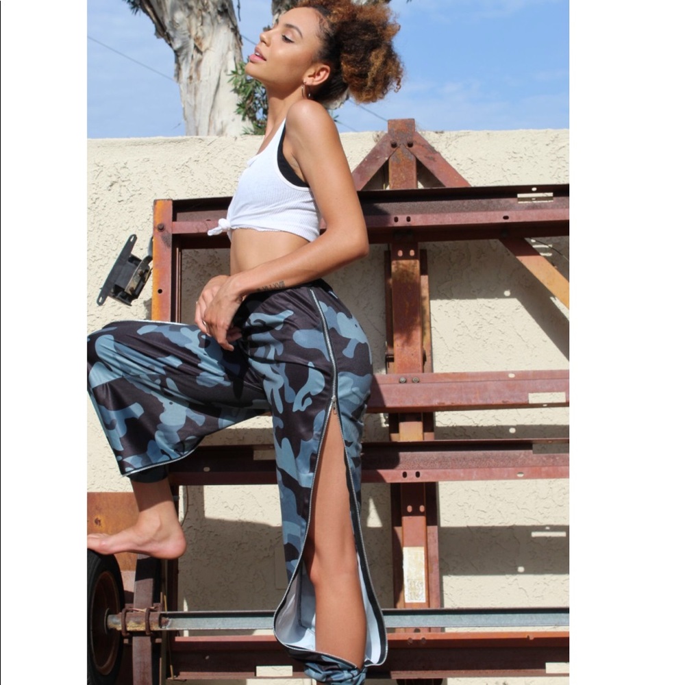 Side Zipper Camo Pants